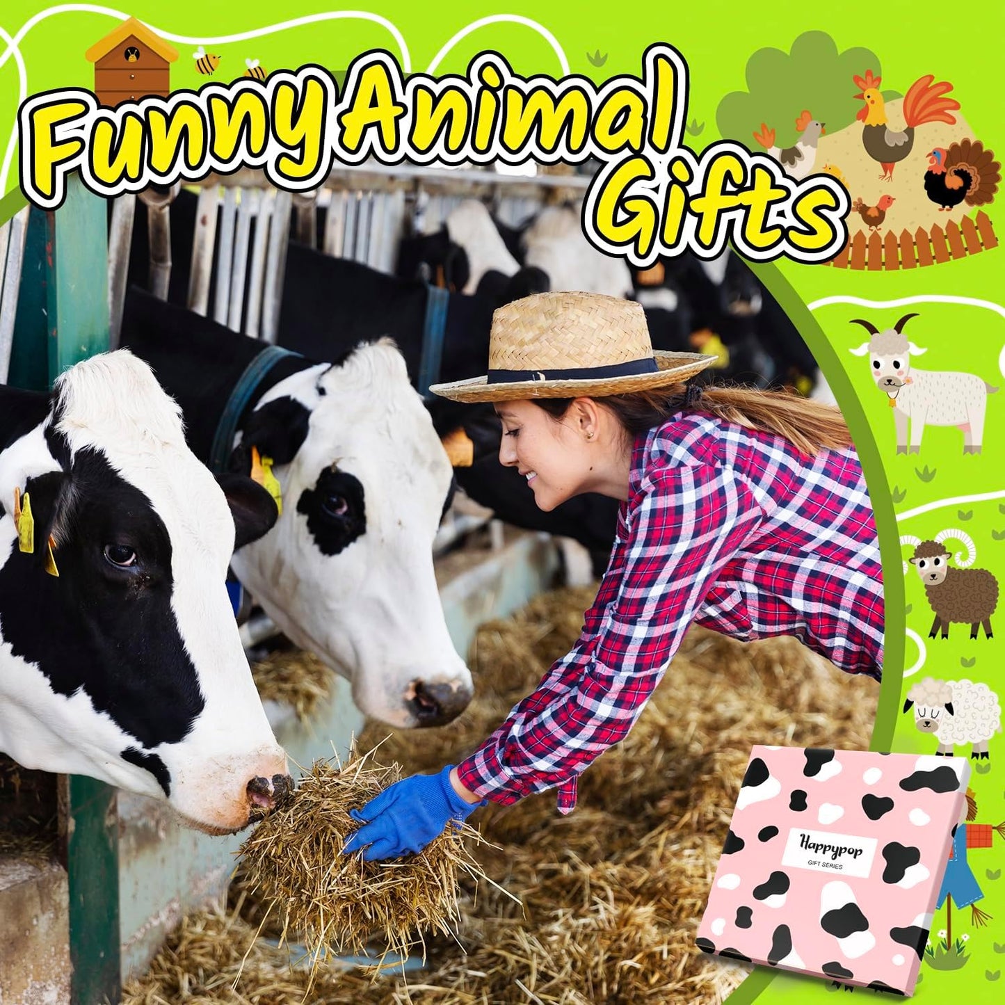 Animal Gifts for Women - Funny Cow Print, Chicken, Fox, Goat, Sloth Socks