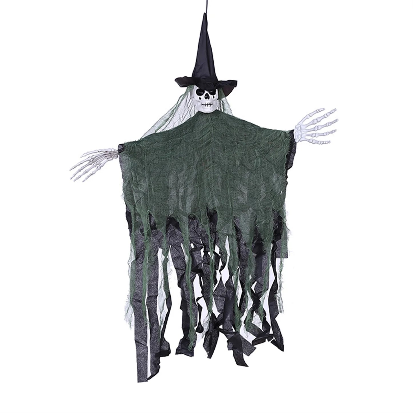 Halloween Hanging Ghost, 32 X 40 Inch Hanging Halloween Skeleton Ghosts Decorations, Grim Reapers for Best Halloween Outdoor Decorations, Green