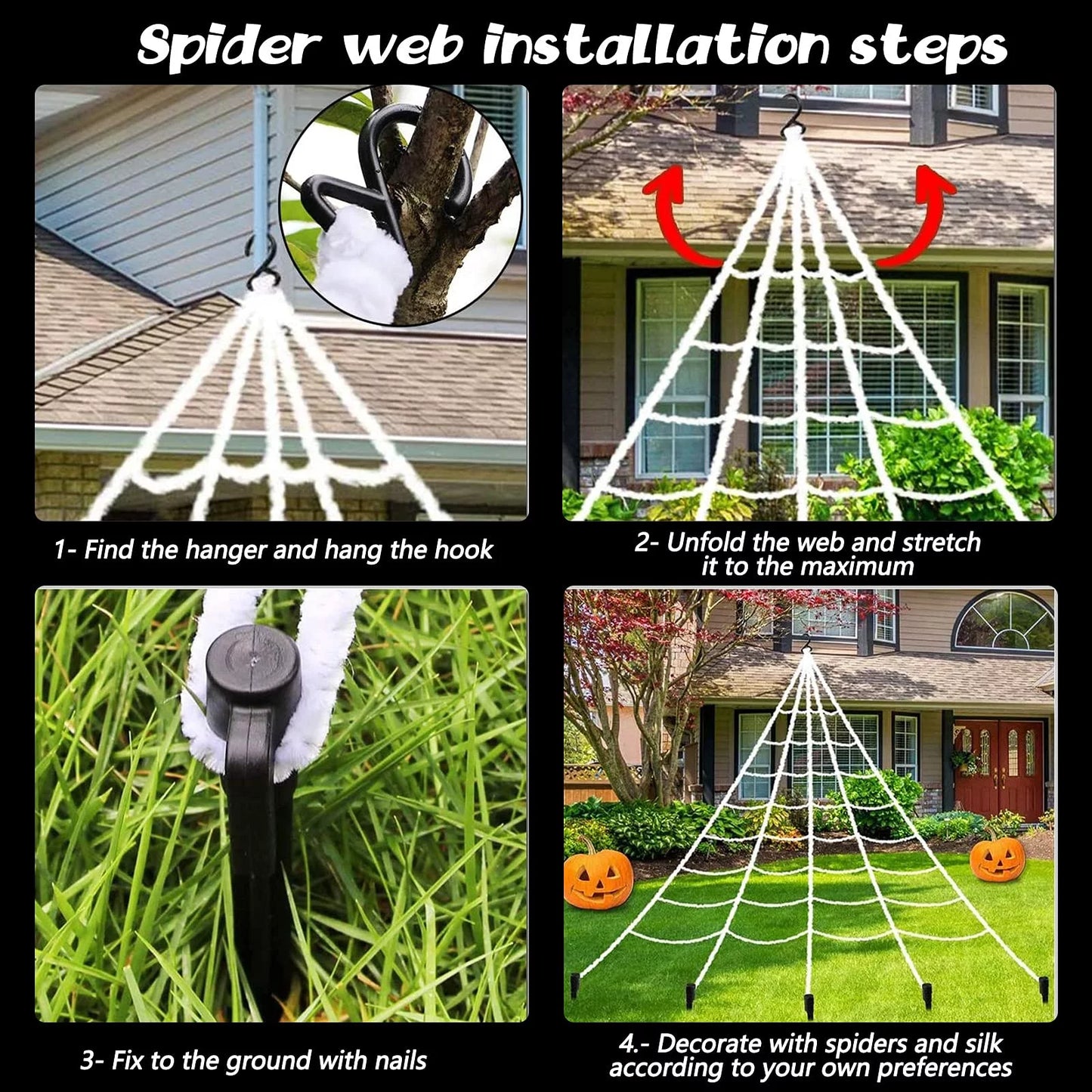 Halloween Spider Web Decorations for Outdoor, 23Ft X 16Ft