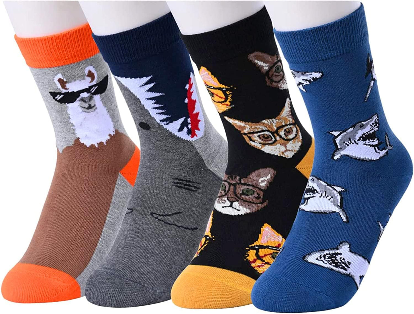 Funny Socks Kids Boys Train for Gifts 4 Pack