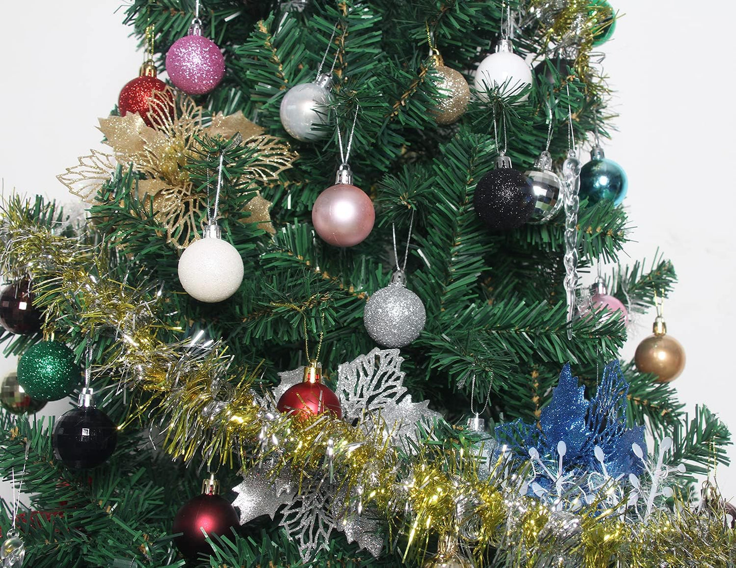 Christmas Shatterproof Tree Decoration Ball Ornaments - Holiday Wedding Party Decoration - 1.6" (4Cm) 36-Piece Set (Blue)