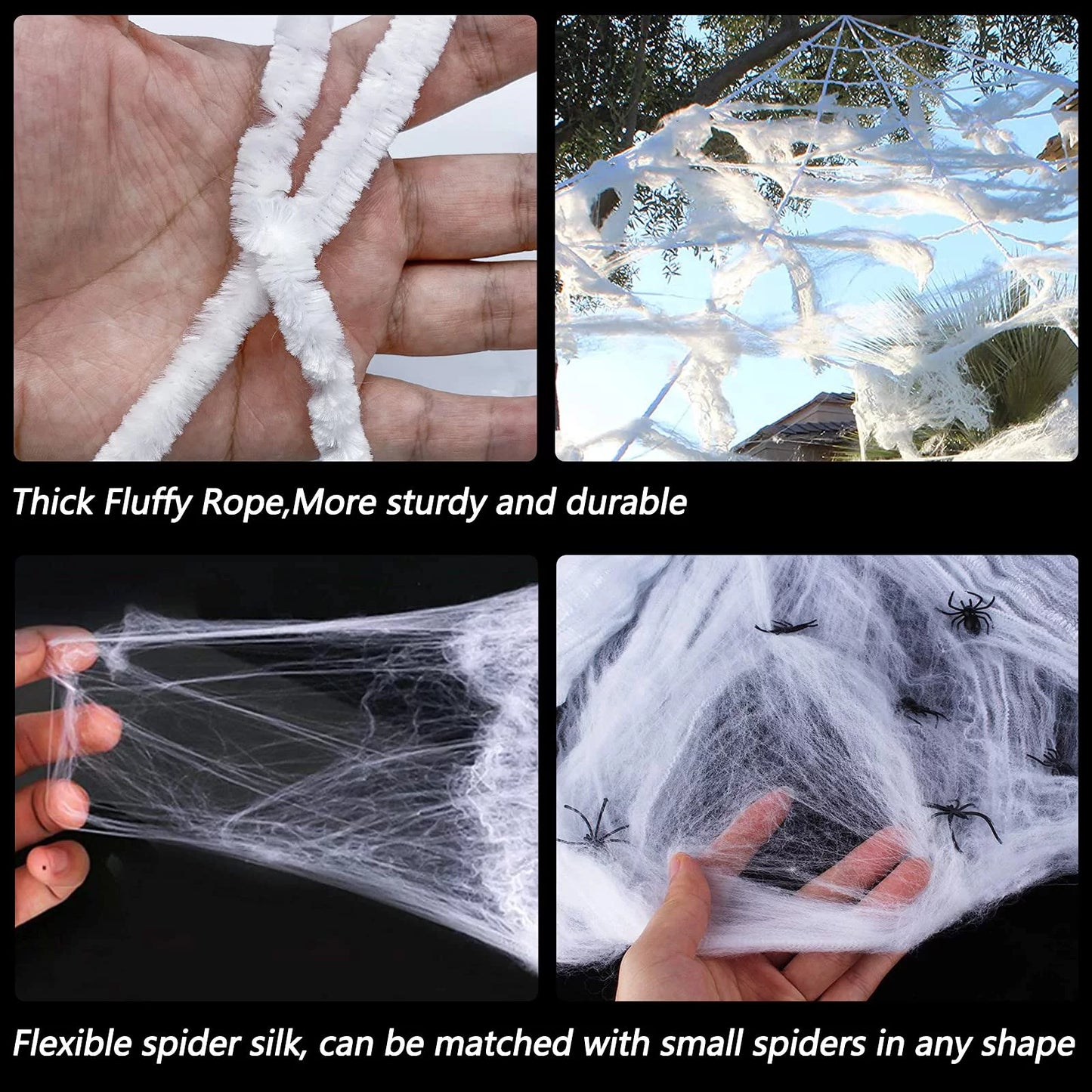Halloween Spider Web Decorations for Outdoor, 23Ft X 16Ft