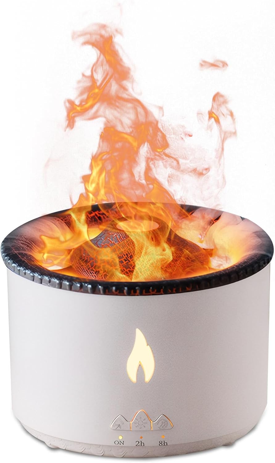 Volcano Humidifier Flame Aroma Diffuser: 300Ml Aromatherapy Humidifier Jellyfish/Flame 2 Mist Mode Air Humidifier Remote Control Super Quiet Oil Cold Mist Diffuser for Gym(Double Color Flame)