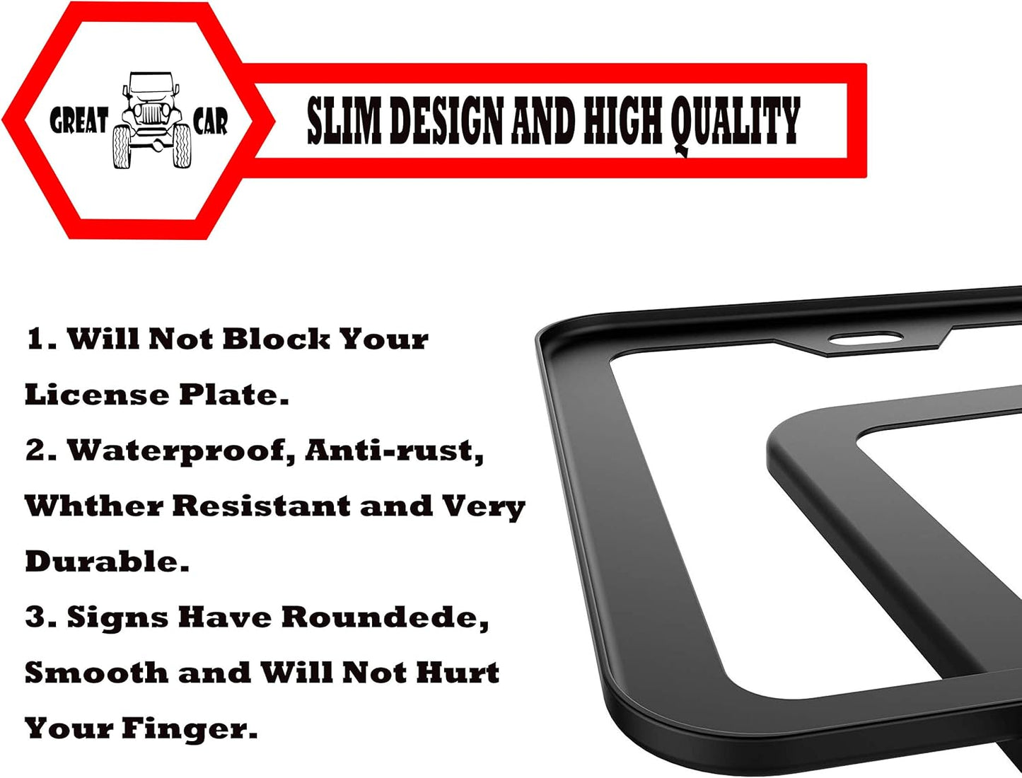American Flag License Plate Frame Red Flags Car Frames Us Style License Plates Holder for Girl Women Men (Old Flag)