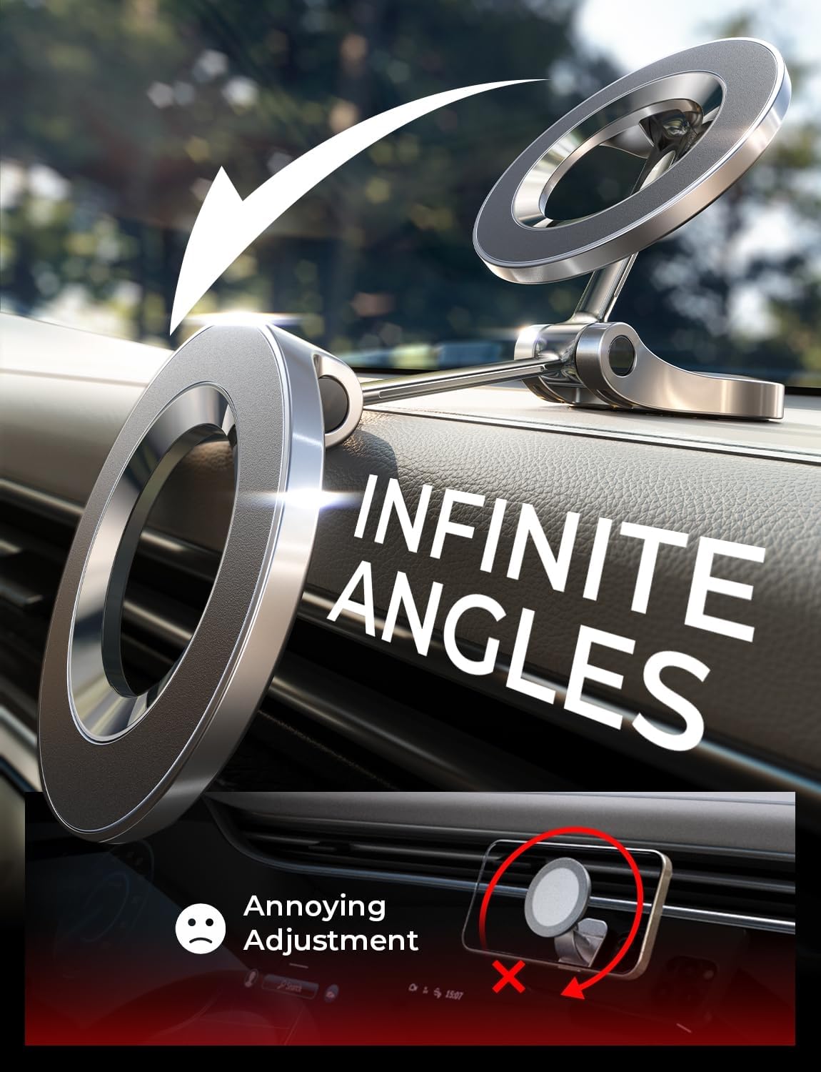 for Magsafe Car Mount, Ultra Magnetic Dashboard Phone Holder, Car Accessories for Iphone 16 Pro Max,Gifts for Men Women Him Her, Fit for Iphone16 Pro/Pro Max 15 14 13 12