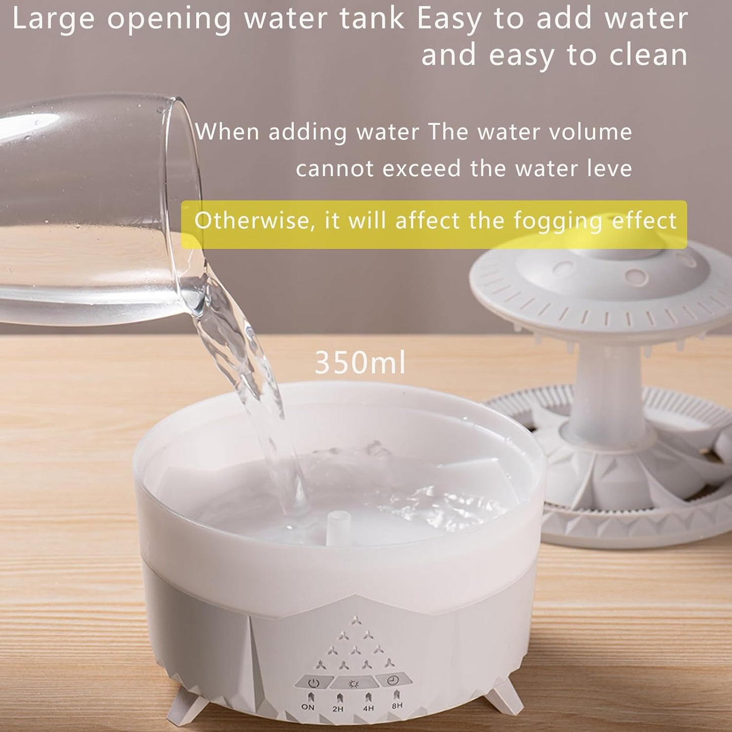 Raindrop Humidifiers for Bedroom -Essential Oil Diffuser with 7 Colors LED Lights,Air Humidifiers,Cool Mist Humidifier with 4 Timers,Vaporizers for Nursery,Family,Bedroom and Office(No Remote Control)