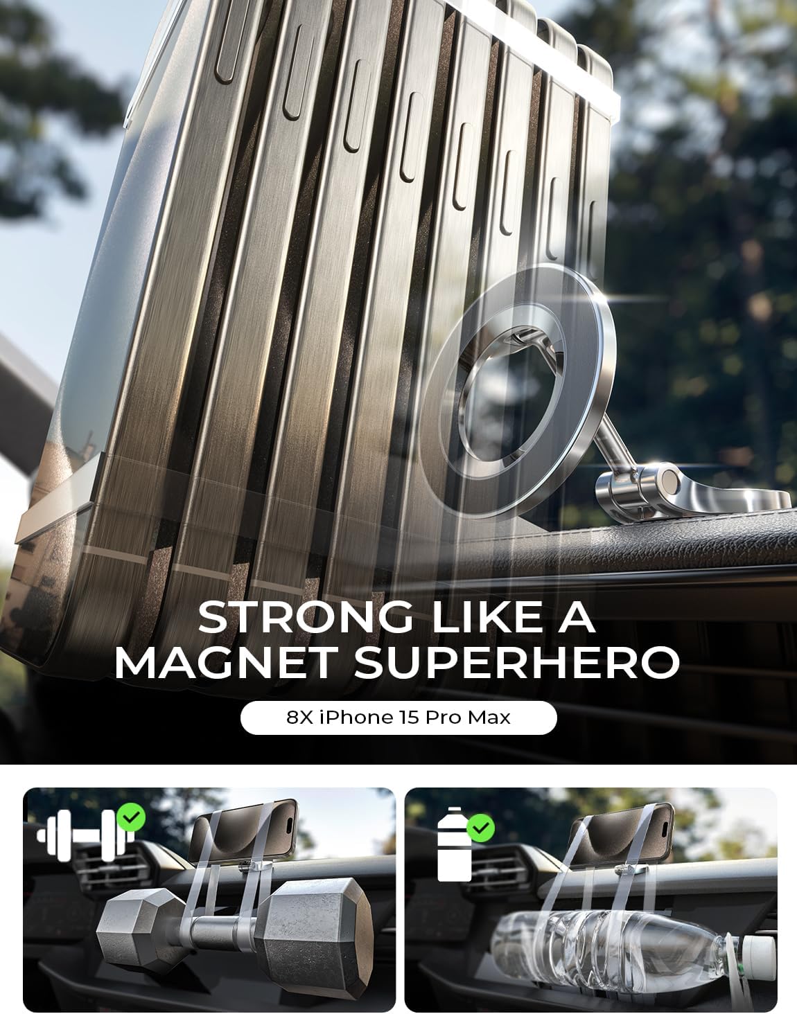 for Magsafe Car Mount, Ultra Magnetic Dashboard Phone Holder, Car Accessories for Iphone 16 Pro Max,Gifts for Men Women Him Her, Fit for Iphone16 Pro/Pro Max 15 14 13 12