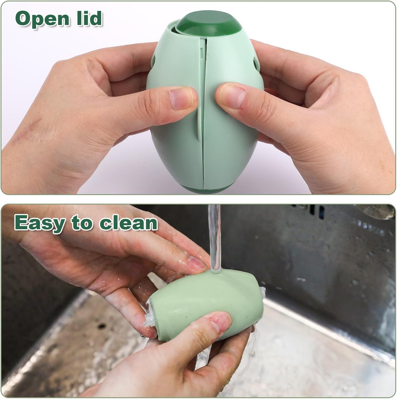 Washable Reusable Lint Roller Ball, Travel Mini Size Brushes Pet Hair Remover for Clothes, Sofas, Beds & Car Interiors, Portable Sticky Gel Fuzz Fur Dust Debris Cleaning Tool for Household (Green)