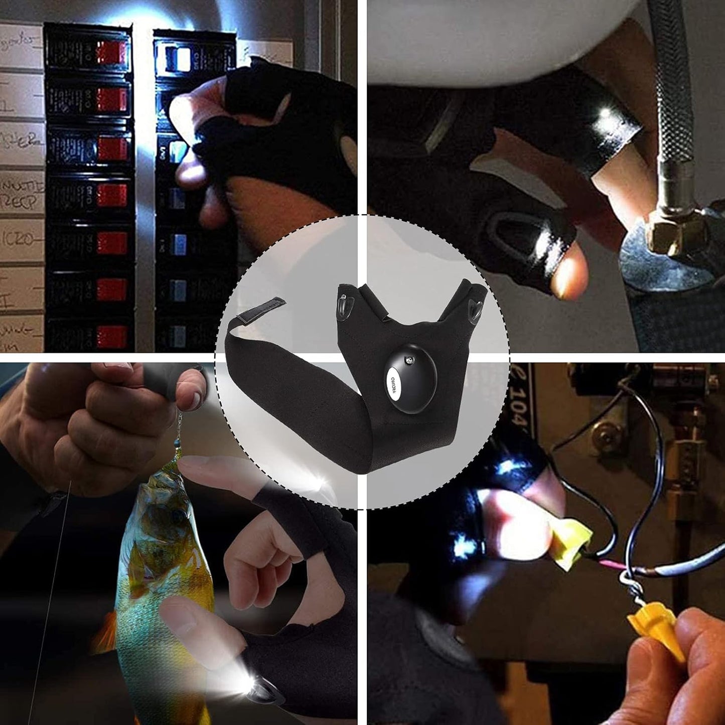 Fathers Day Dad Gifts Birthday Gadgets Gift from Daughter Wife Easter Gifts for Him Valentines Christmas Stocking Stuffers for Men Boyfriend Husband LED Flashlight Gloves Fishing Repairing Tools