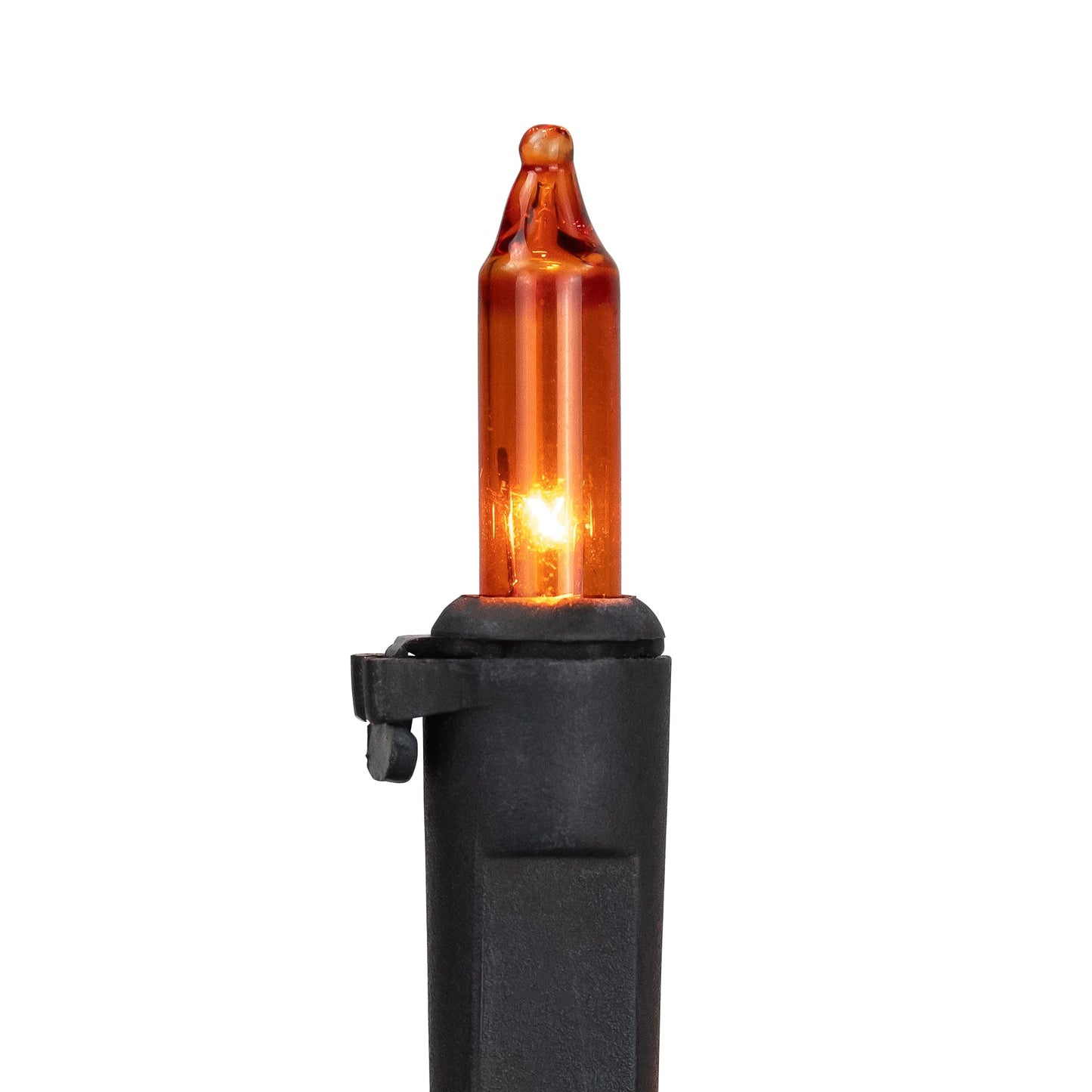 Halloween Mini Light Set - Orange -7' Black Wire - 35Ct