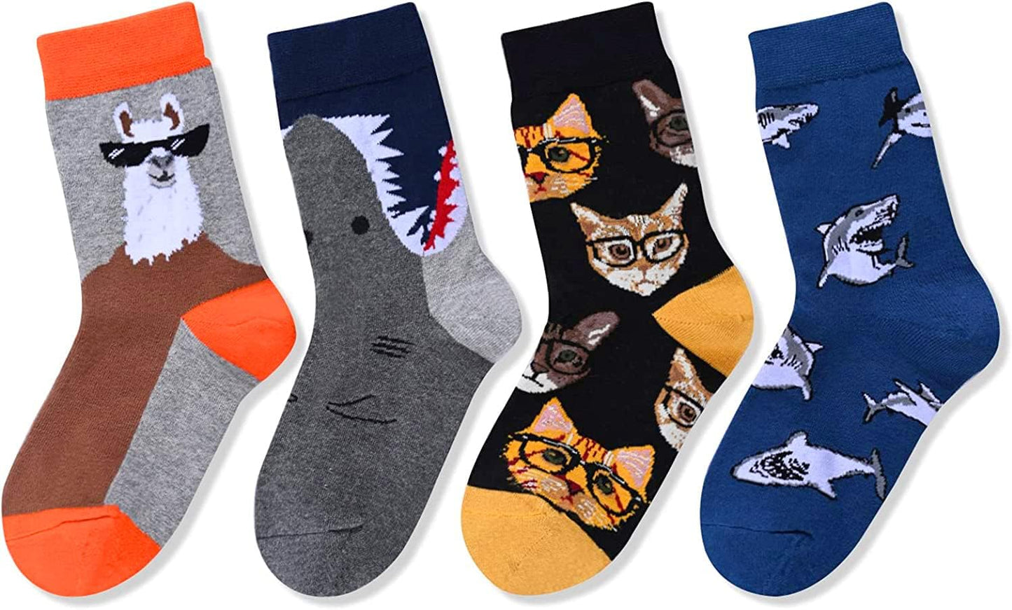 Funny Socks Kids Boys Train for Gifts 4 Pack