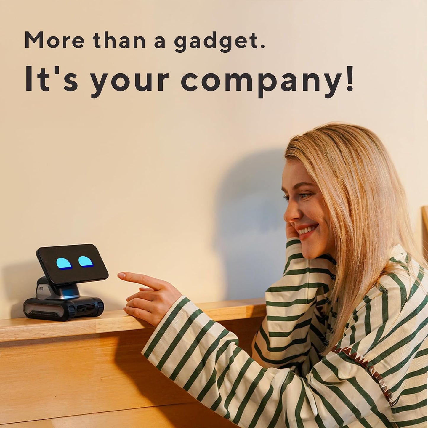 LOOI Robot – AI Desktop Companion with Chatgpt Voice Interaction, Memory, Personality, Gesture & Face Recognition, Emotional Support, and 10W Wireless Charging