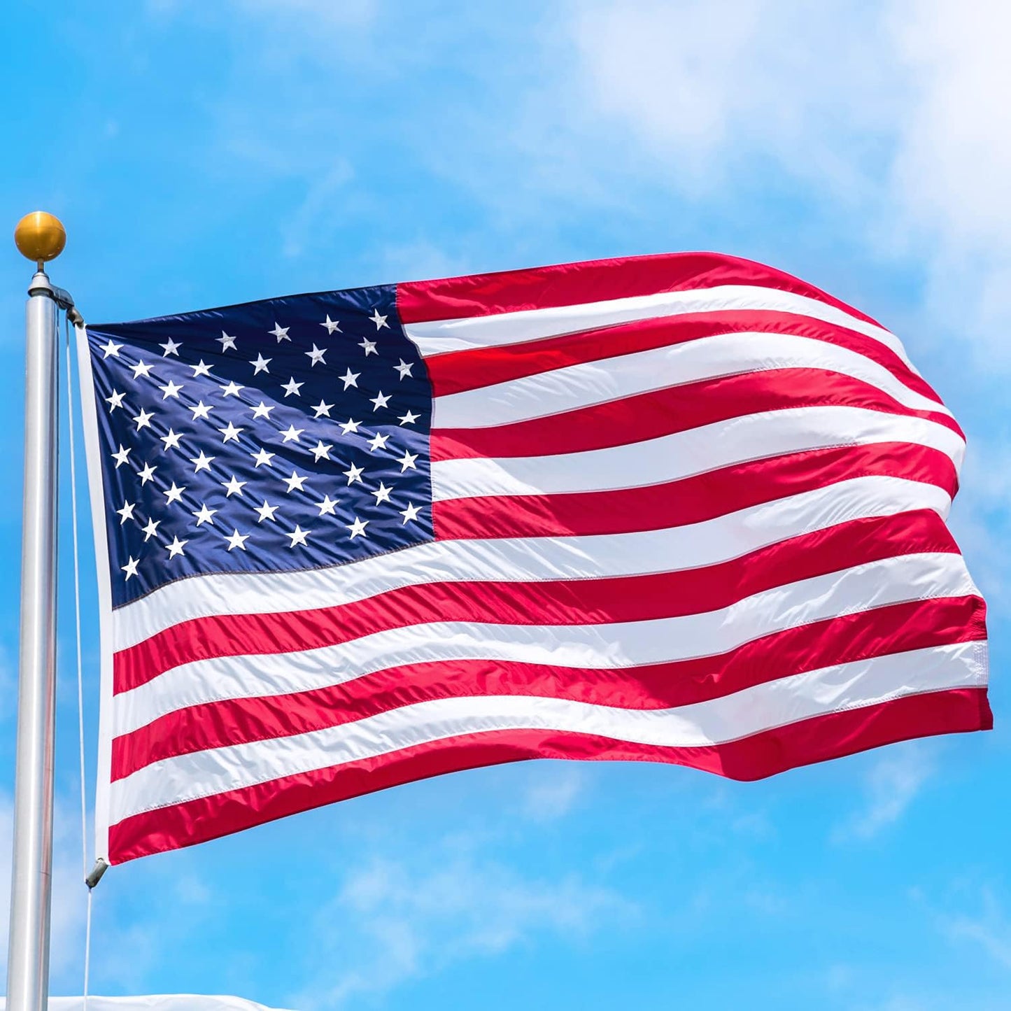 American Flag 3X5 Outdoor Heavy Duty - American Flag Nylon US Flags 3X5 Outdoor,Embroidered Stars and Sewn Stripes American Flags outside Hanging Weatherproof Standard