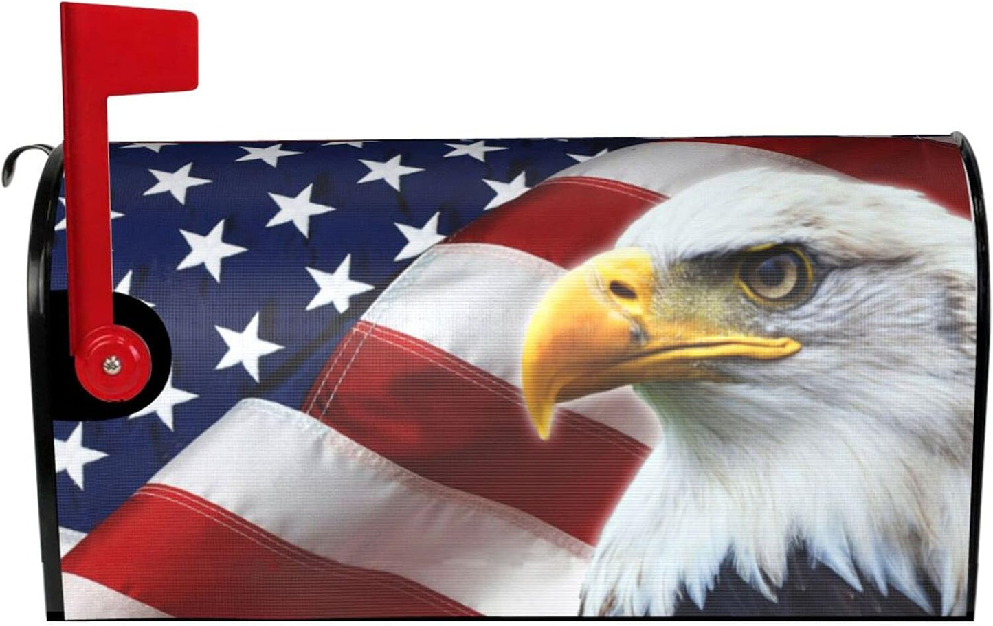 Patriotic American Flag Mailbox Cover Magnetic 21X18 Inch with USA Flag Eagle Decor for Garden Yard Home Decoration