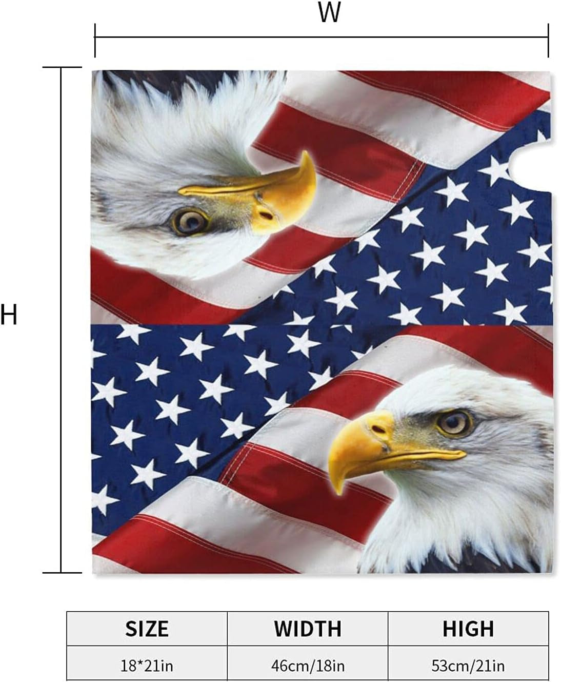 Patriotic American Flag Mailbox Cover Magnetic 21X18 Inch with USA Flag Eagle Decor for Garden Yard Home Decoration