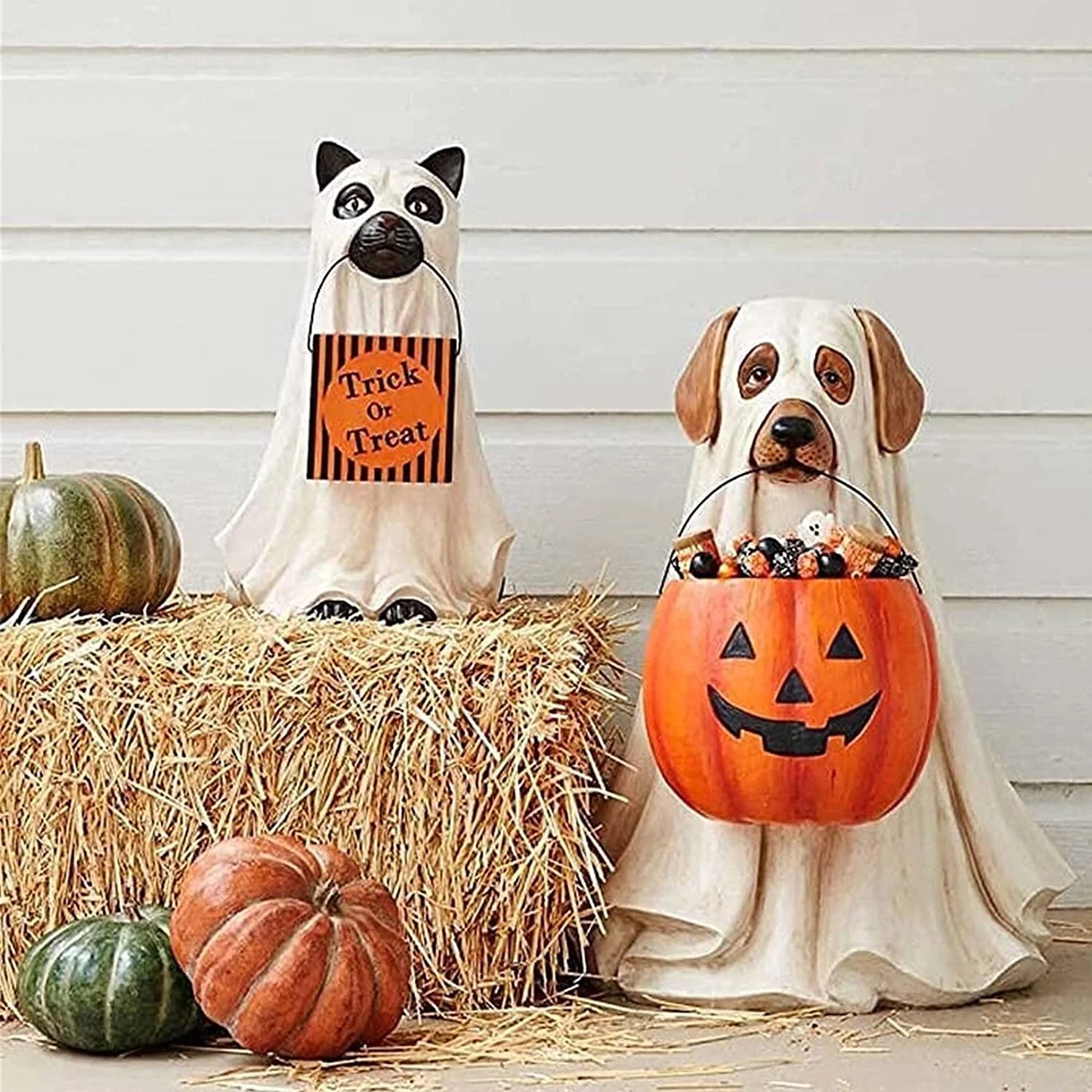 Ghost Dog Candy Bowl Holder, Halloween Dog Candy Bowl, Halloween Dog Candy Holder, Outdoor Halloween Candy Bowl, Halloween Candy Bowl Large Pumpkin Candy Dish-Dog
