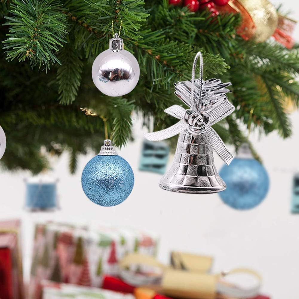 32PCS Christmas Ball Ornaments, Blue Silver Christmas Tree Decorations Party Favors for Wedding Birthday Decorations