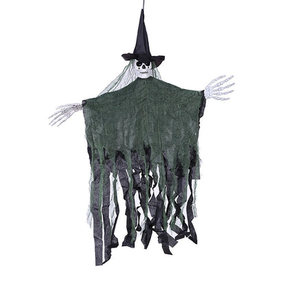 Halloween Hanging Ghost, 32 X 40 Inch  Hanging Halloween Skeleton Ghosts Decorations, Grim Reapers for Best Halloween Outdoor Decorations, Green