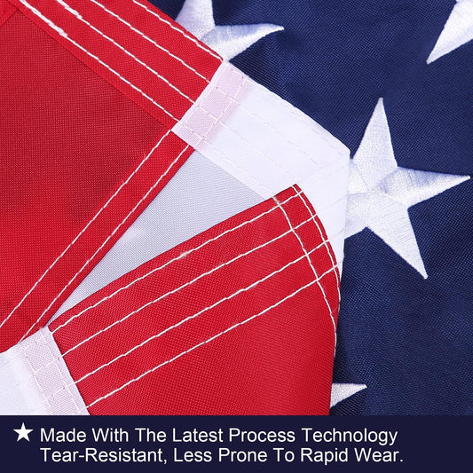 American Flag 3X5 Outdoor Heavy Duty - American Flag Nylon US Flags 3X5 Outdoor,Embroidered Stars and Sewn Stripes American Flags outside Hanging Weatherproof Standard