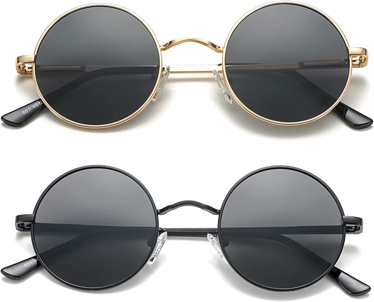 Retro Small round Polarized Sunglasses for Women Men Circle UV400 Sun Glasses