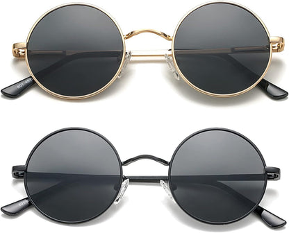 Retro Small round Polarized Sunglasses for Women Men Circle UV400 Sun Glasses