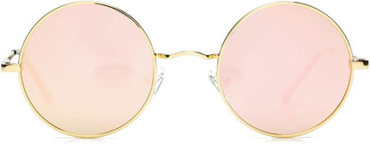 Retro Small round Polarized Sunglasses for Women Men Circle UV400 Sun Glasses