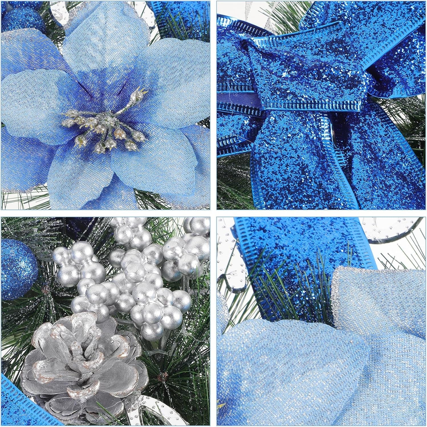 Christmas Wreath, Christmas Garland 30Cm Blue Christmas Wreath Decorations for Home
