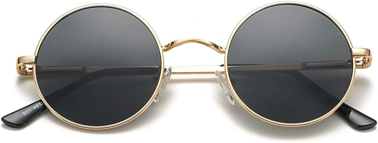 Retro Small round Polarized Sunglasses for Women Men Circle UV400 Sun Glasses