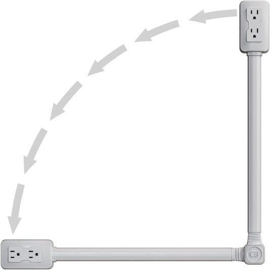 Electrical Outlet Extender. Access Hard-To-Reach Outlets! Features USB-A, USB-C, and 2 AC Outlets, Extends 22"-34", Rotates 180°. Use behind Couches, Nightstands, Desks, and More.