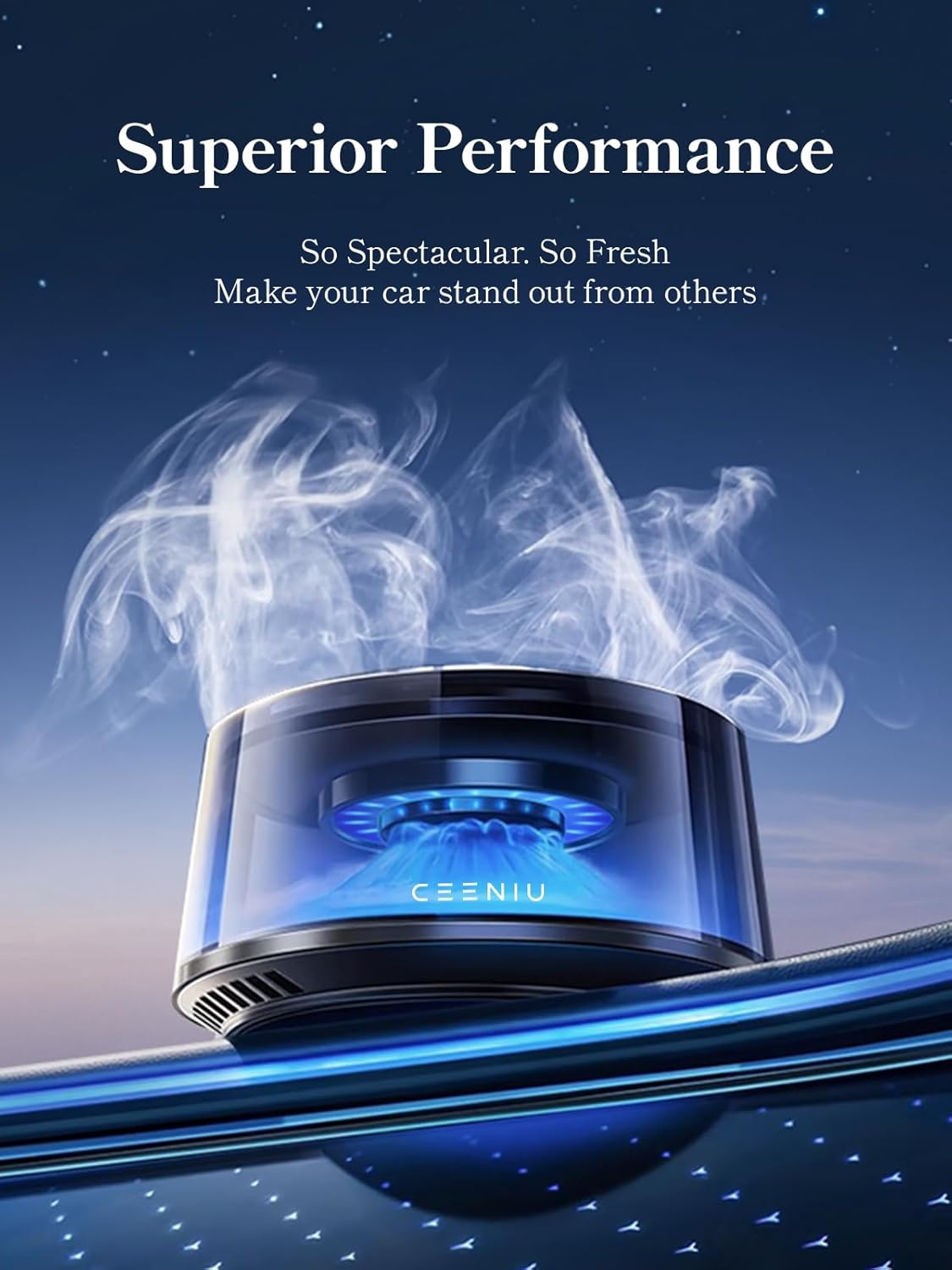 Smart Car Air Fresheners, Premium Scenic Fragrance Car Freshener, Auto On/Off, Adjustable Intensity, Sandalwood Cologne & Cherry Blossom Lasts for 4 Months, 2025 New CF8 Automotive Diffuser