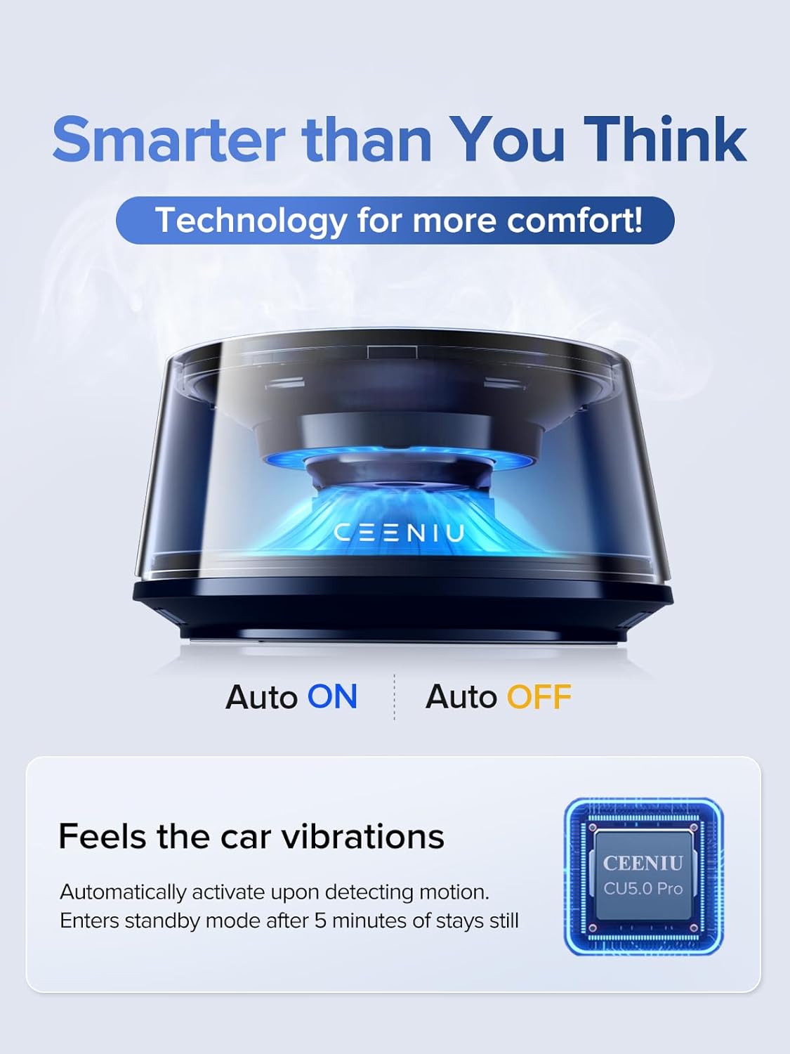 Smart Car Air Fresheners, Premium Scenic Fragrance Car Freshener, Auto On/Off, Adjustable Intensity, Sandalwood Cologne & Cherry Blossom Lasts for 4 Months, 2025 New CF8 Automotive Diffuser
