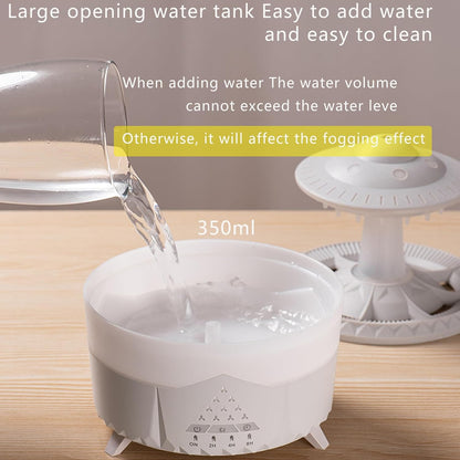 Raindrop Humidifiers for Bedroom -Essential Oil Diffuser with 7 Colors LED Lights,Air Humidifiers,Cool Mist Humidifier with 4 Timers,Vaporizers for Nursery,Family,Bedroom and Office(No Remote Control)