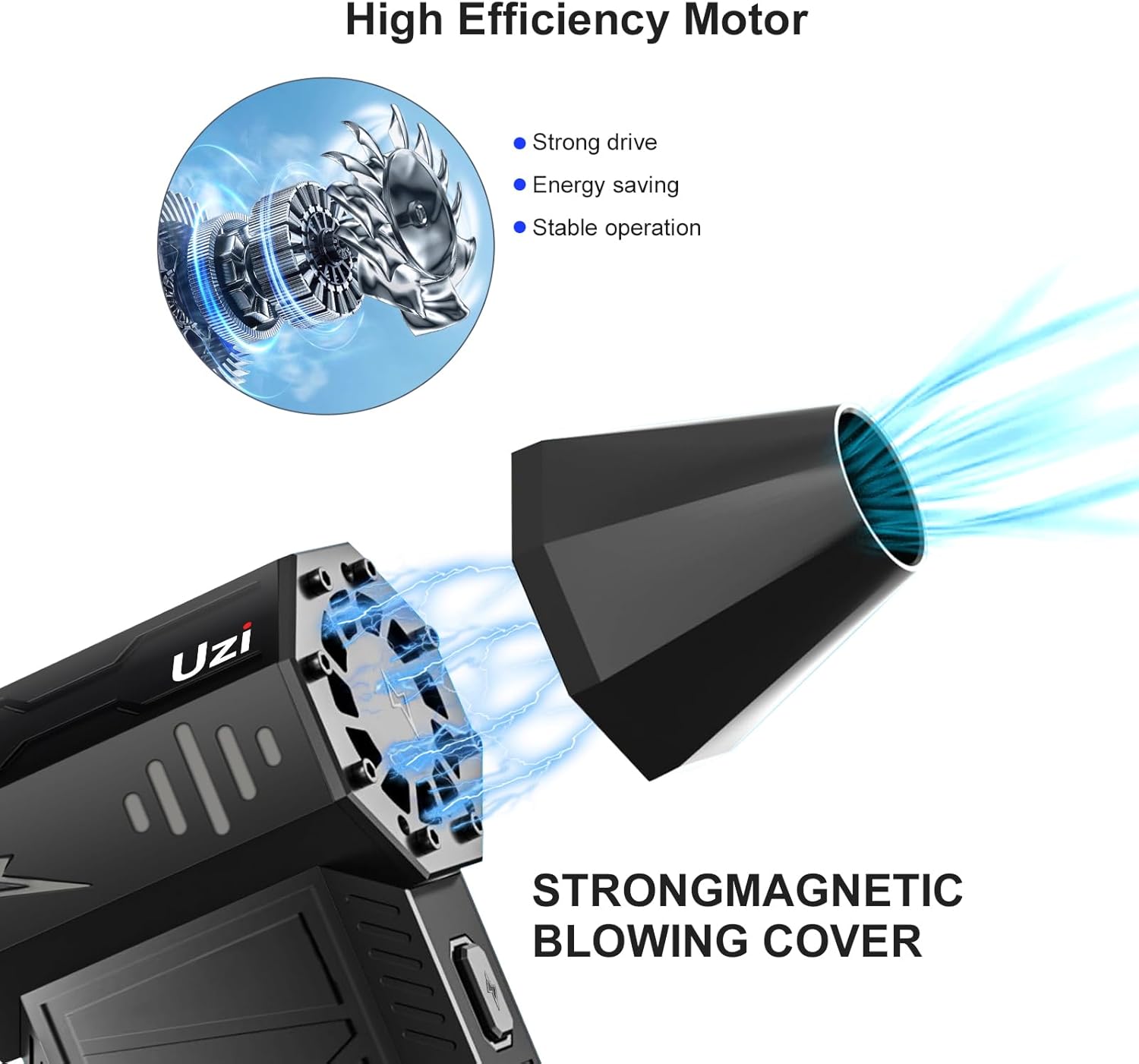 Compressed Air Duster -180000RPM Electric Air Duster for Cleaning Pc&Keyboard, 4 Speeds Adjustable Rechargeable Cordless Jet Dry Air Blower for Home and Car,Outdoors,Etc