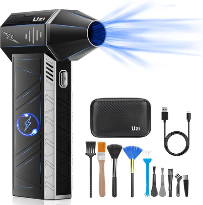 Compressed Air Duster -180000RPM Electric Air Duster for Cleaning Pc&Keyboard, 4 Speeds Adjustable Rechargeable Cordless Jet Dry Air Blower for Home and Car,Outdoors,Etc