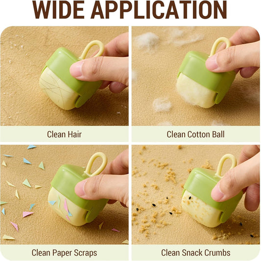 Mini Lint Roller,Washable Sticky Roller Reusable Lint Remover Portable Pet Hair Remover for Clothes,Travel Household (Green)