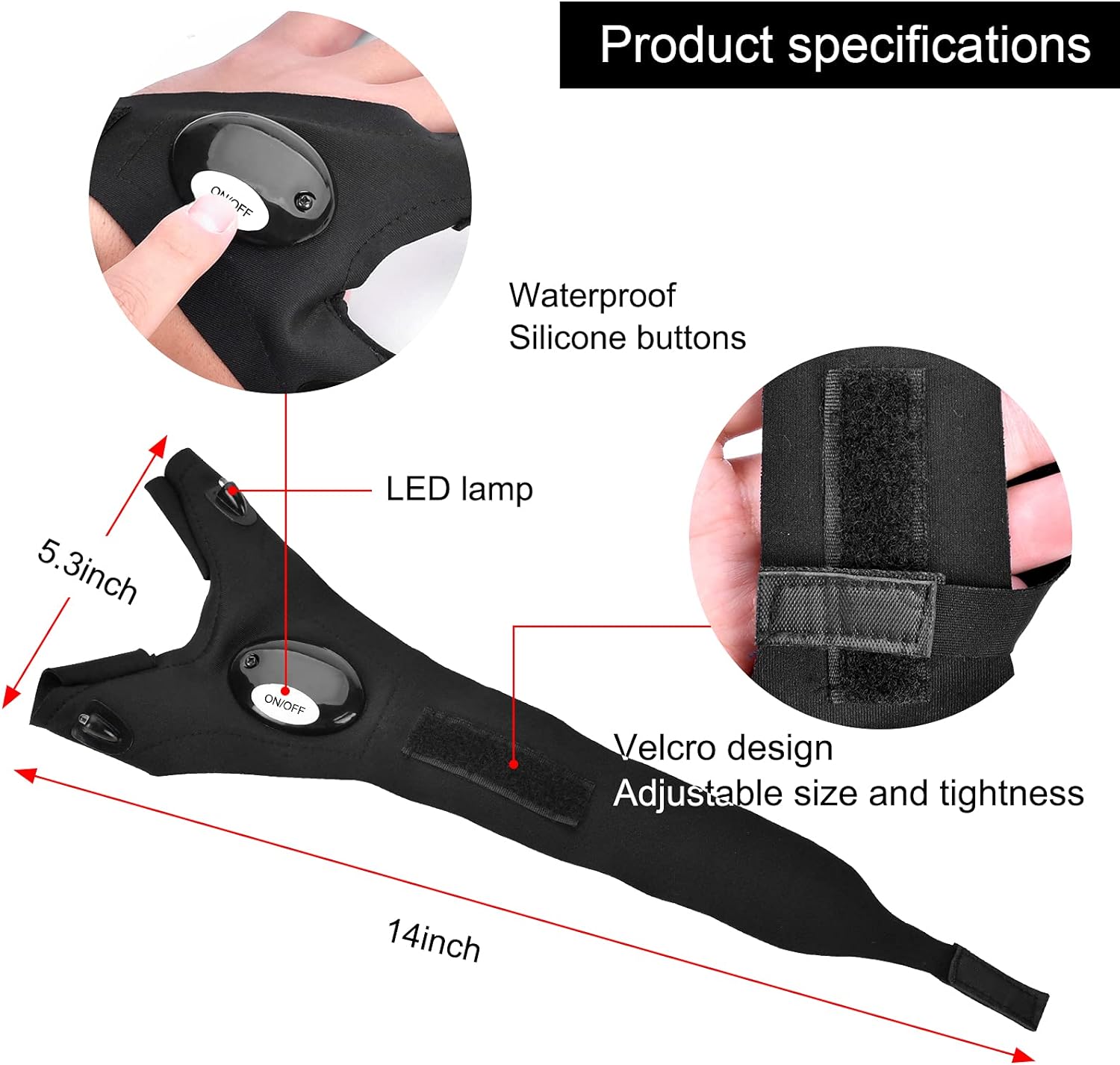 Fathers Day Dad Gifts Birthday Gadgets Gift from Daughter Wife Easter Gifts for Him Valentines Christmas Stocking Stuffers for Men Boyfriend Husband LED Flashlight Gloves Fishing Repairing Tools