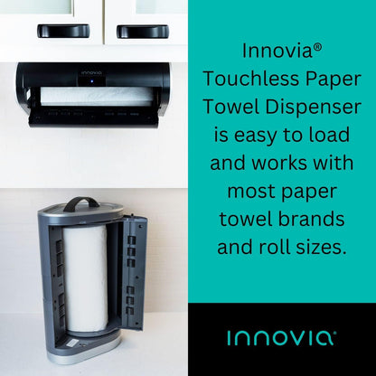 Automatic Paper Towel Dispenser. Touchless Technology. Works with Most Paper Towel Brands and Sizes. Dispenses the Number of Sheets You Need. White, under Cabinet Mounted.