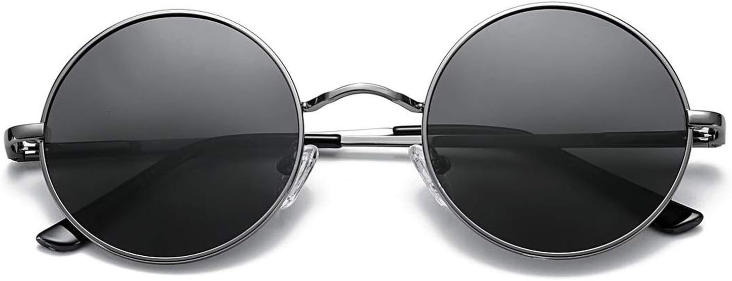 Retro Small round Polarized Sunglasses for Women Men Circle UV400 Sun Glasses