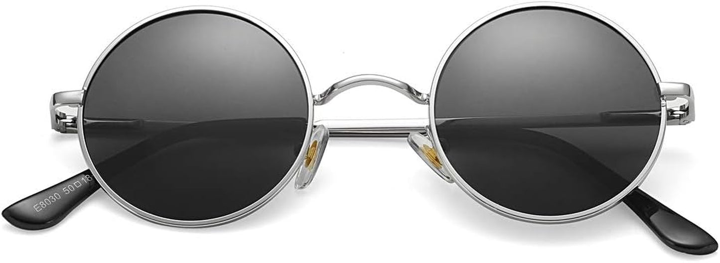 Retro Small round Polarized Sunglasses for Women Men Circle UV400 Sun Glasses