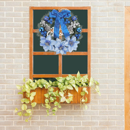 Christmas Wreath, Christmas Garland 30Cm Blue Christmas Wreath Decorations for Home