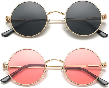 Retro Small round Polarized Sunglasses for Women Men Circle UV400 Sun Glasses