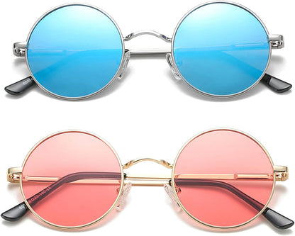 Retro Small round Polarized Sunglasses for Women Men Circle UV400 Sun Glasses