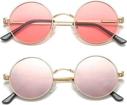 Retro Small round Polarized Sunglasses for Women Men Circle UV400 Sun Glasses
