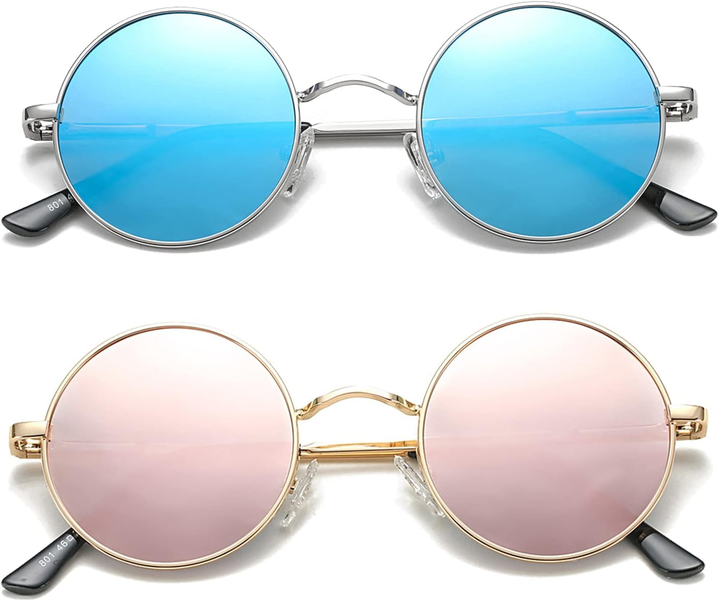 Retro Small round Polarized Sunglasses for Women Men Circle UV400 Sun Glasses