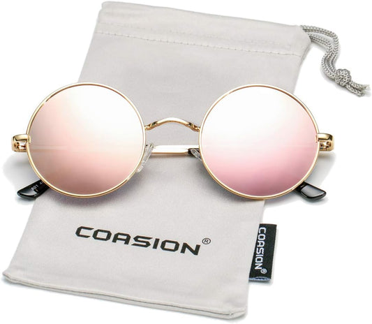 Retro Small round Polarized Sunglasses for Women Men Circle UV400 Sun Glasses